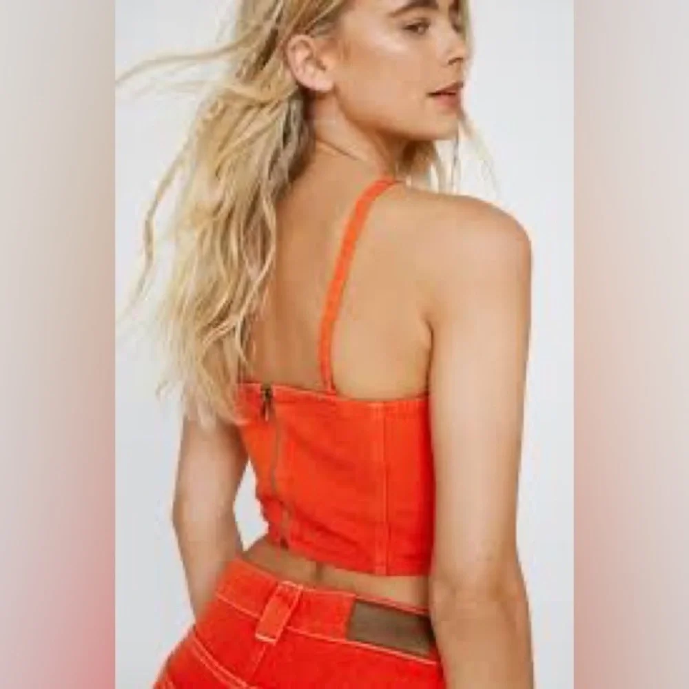 NWT Nasty Gal Orange Denim Corset